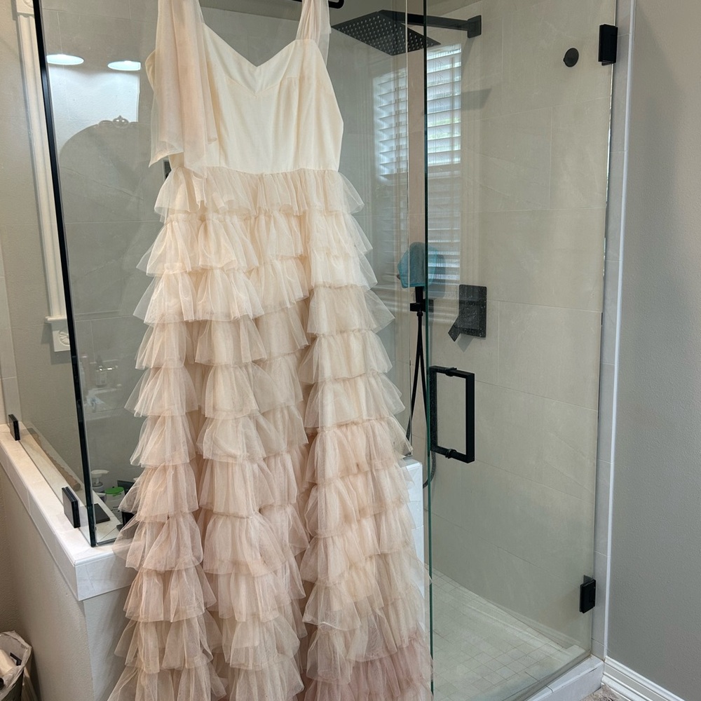 Elegant Cream Layered Gown